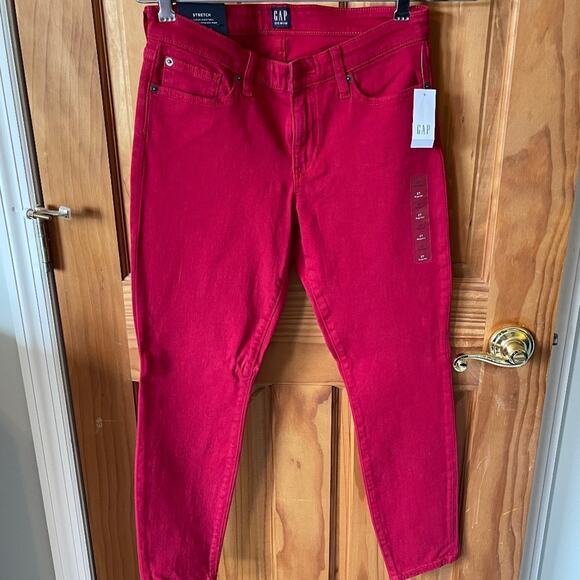 GAP Denim Legging‎ Skimmer Stretch Red Jeans Size 27 Regular New - Picture 1 of 7